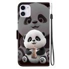 For iPhone 11 Crystal Texture Colored Drawing Leather Phone Case(Milk Tea Bear) - 3