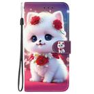 For iPhone 11 Crystal Texture Colored Drawing Leather Phone Case(Rose Cat) - 2