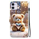 For iPhone 11 Crystal Texture Colored Drawing Leather Phone Case(Diamond Bear) - 3