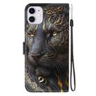 For iPhone 11 Crystal Texture Colored Drawing Leather Phone Case(Black Gold Lion) - 3