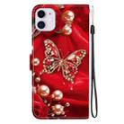 For iPhone 11 Crystal Texture Colored Drawing Leather Phone Case(Pearl Butterfly Rose) - 3