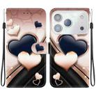 For iPhone 17 Pro Max Crystal Texture Colored Drawing Leather Phone Case(Love Heart) - 1
