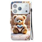 For iPhone 17 Pro Max Crystal Texture Colored Drawing Leather Phone Case(Diamond Bear) - 3