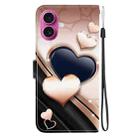 For iPhone 17 Crystal Texture Colored Drawing Leather Phone Case(Love Heart) - 3