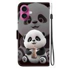 For iPhone 17 Crystal Texture Colored Drawing Leather Phone Case(Milk Tea Bear) - 3