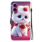 For iPhone 17 Crystal Texture Colored Drawing Leather Phone Case(Rose Cat) - 3
