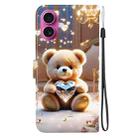 For iPhone 17 Crystal Texture Colored Drawing Leather Phone Case(Diamond Bear) - 3