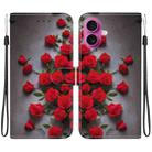 For iPhone 17 Crystal Texture Colored Drawing Leather Phone Case(Red Roses) - 1