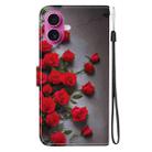 For iPhone 17 Crystal Texture Colored Drawing Leather Phone Case(Red Roses) - 3