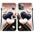 For iPhone 11 Pro Crystal Texture Colored Drawing Leather Phone Case(Love Heart) - 1