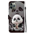 For iPhone 11 Pro Crystal Texture Colored Drawing Leather Phone Case(Milk Tea Bear) - 3