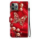 For iPhone 11 Pro Crystal Texture Colored Drawing Leather Phone Case(Pearl Butterfly Rose) - 3