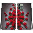 For iPhone 11 Pro Crystal Texture Colored Drawing Leather Phone Case(Red Roses) - 1