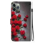 For iPhone 11 Pro Crystal Texture Colored Drawing Leather Phone Case(Red Roses) - 3