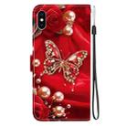 For iPhone XS Max Crystal Texture Colored Drawing Leather Phone Case(Pearl Butterfly Rose) - 3