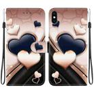 For iPhone X / XS Crystal Texture Colored Drawing Leather Phone Case(Love Heart) - 1