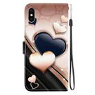 For iPhone X / XS Crystal Texture Colored Drawing Leather Phone Case(Love Heart) - 3