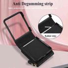 For Samsung Galaxy Z Flip7 5G Large Zipper Card Slot Leather Phone Case with Crossbody Strap(Black) - 2