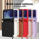 For Samsung Galaxy Z Flip7 5G Large Zipper Card Slot Leather Phone Case with Crossbody Strap(Black) - 3