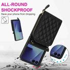 For Samsung Galaxy Z Flip7 5G Large Zipper Card Slot Leather Phone Case with Crossbody Strap(Black) - 4
