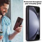 For Samsung Galaxy Z Fold7 Full Coverage Fold Double Buckle PU Phone Case with Pen Slots(Brown) - 3