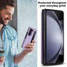 For Samsung Galaxy Z Fold7 Full Coverage Fold Double Buckle PU Phone Case with Pen Slots(Purple) - 3