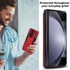 For Samsung Galaxy Z Fold7 Full Coverage Fold Double Buckle PU Phone Case with Pen Slots(Red) - 3