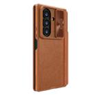 For Samsung Galaxy Z Fold7 5G NILLKIN QIN Series Pro Sliding Camera Cover Design Leather Phone Case with Stylus(Brown) - 2