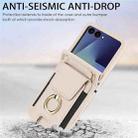 For Samsung Galaxy Z Flip7 5G Ring Holder Wallet Card Slot Leather Phone Case(White) - 3
