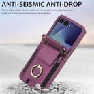 For Samsung Galaxy Z Flip7 5G Ring Holder Wallet Card Slot Leather Phone Case(Deep Purple) - 3