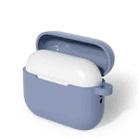 For AirPods Pro 3 Silicone Earphone Protective Case with Hook(Lavender Grey) - 1