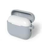 For AirPods Pro 3 Silicone Earphone Protective Case with Hook(Grey) - 1