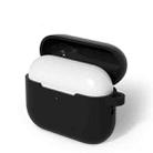 For AirPods Pro 3 Silicone Earphone Protective Case with Hook(Black) - 1
