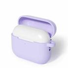 For AirPods Pro 3 Silicone Earphone Protective Case with Hook(Lavender Purple) - 1