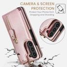For Samsung Galaxy Z Fold7 Litchi Texture Ring Zipper Double Buckle Leather Phone Case(Rose Gold) - 3