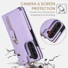 For Samsung Galaxy Z Fold7 Litchi Texture Ring Zipper Double Buckle Leather Phone Case(Purple) - 3