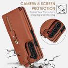 For Samsung Galaxy Z Fold7 Litchi Texture Ring Zipper Double Buckle Leather Phone Case(Brown) - 3