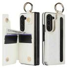 For Samsung Galaxy Z Fold7 Litchi Texture Double Buckle Leather Phone Case with Pen Slot(White) - 2