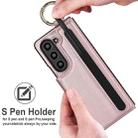 For Samsung Galaxy Z Fold7 Litchi Texture Double Buckle Leather Phone Case with Pen Slot(Rose Gold) - 3