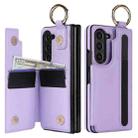For Samsung Galaxy Z Fold7 Litchi Texture Double Buckle Leather Phone Case with Pen Slot(Purple) - 2