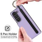 For Samsung Galaxy Z Fold7 Litchi Texture Double Buckle Leather Phone Case with Pen Slot(Purple) - 3