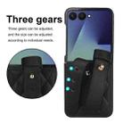 For Samsung Galaxy Z Flip7 5G Rhombic Texture Wristband PU Phone Case(Black) - 3