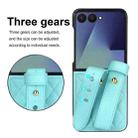 For Samsung Galaxy Z Flip7 5G Rhombic Texture Wristband PU Phone Case(Green) - 3