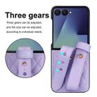For Samsung Galaxy Z Flip7 5G Rhombic Texture Wristband PU Phone Case(Purple) - 3