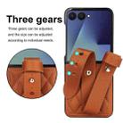 For Samsung Galaxy Z Flip7 5G Rhombic Texture Wristband PU Phone Case(Brown) - 3