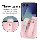 For Samsung Galaxy Z Flip7 5G Rhombic Texture Wristband PU Phone Case(Pink) - 3