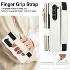 For Samsung Galaxy Z Fold7 Solid Color Wristband Wallet Folding Leather Phone Case with Lanyard(White) - 2