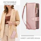 For Samsung Galaxy Z Fold7 Solid Color Wristband Wallet Folding Leather Phone Case with Lanyard(Rose Gold) - 3