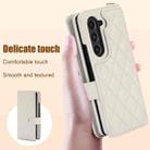 For Samsung Galaxy Z Fold7 Rhombic Texture Crossbody Multifunctional Leather Phone Case(White) - 3