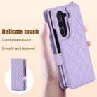 For Samsung Galaxy Z Fold7 Rhombic Texture Crossbody Multifunctional Leather Phone Case(Purple) - 3